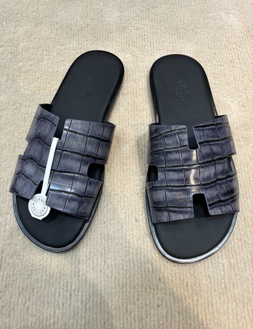 Hermes Classic Slippers With Leather Outsole