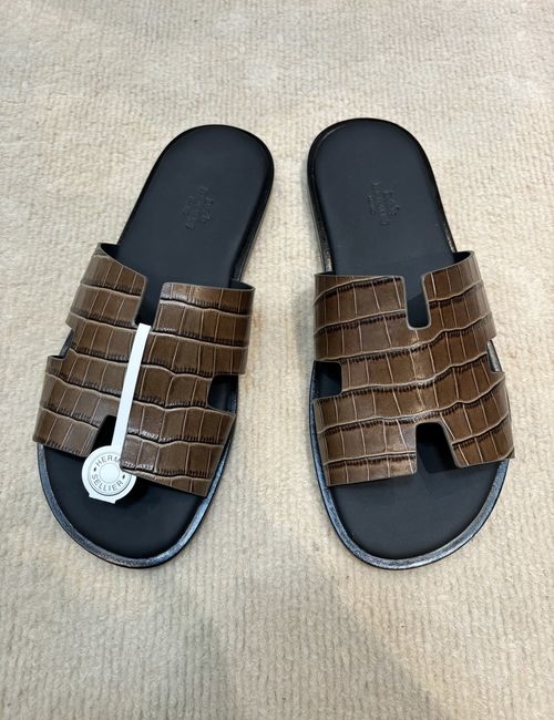 Hermes Classic Slippers With Leather Outsole