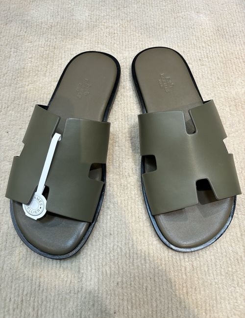 Hermes Classic Slippers With Leather Outsole