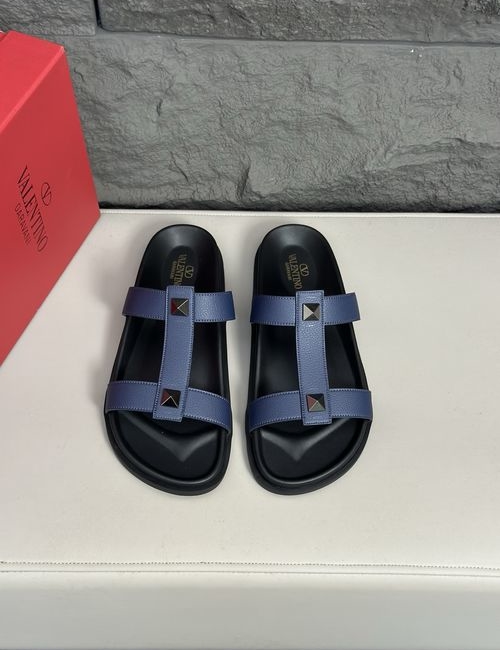 Valentino Cowhide Slippers With Non-slip Rubber Sole