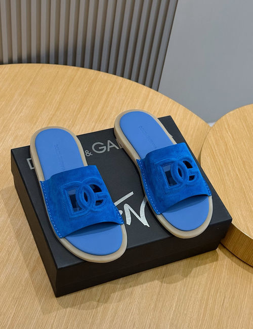 Dolce & Gabbana DG Cowhide Logo Slippers