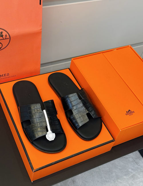 Hermes Classic Slides Calfskin Leather Outsole