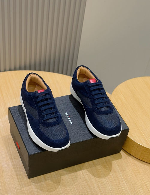 Kiton Red Logo Breathable Casual Shoes