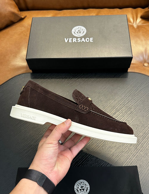 Versace Leather Casual Sneakers With Rubber Sole