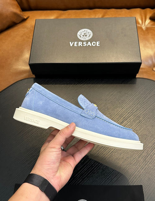 Versace Leather Casual Sneakers With Rubber Sole