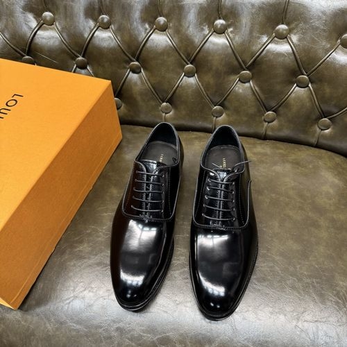 Louis Vuitton LV Premium Leather Shoes With Leather Outsole