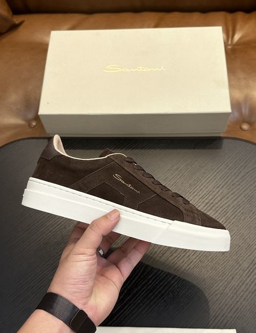 Santoni Calfskin Leather Classic Oxfords