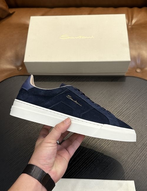 Santoni Calfskin Leather Classic Oxfords