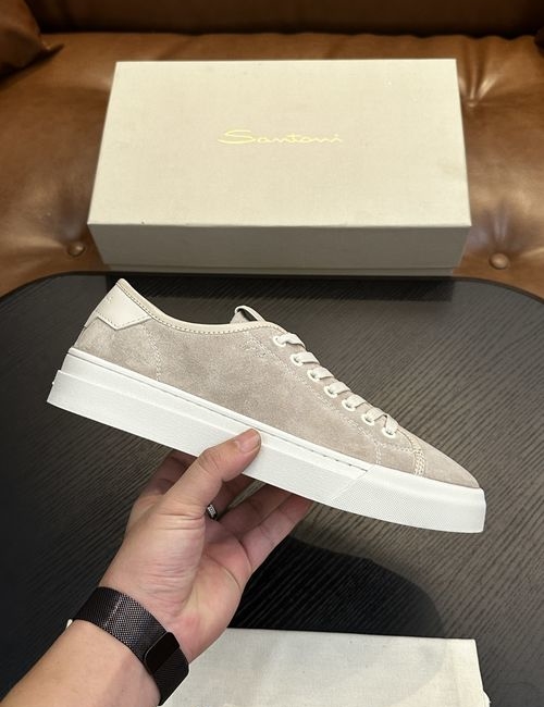 Santoni Calfskin Leather Classic Oxfords