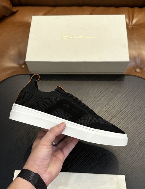 Santoni Calfskin Leather Classic Oxfords
