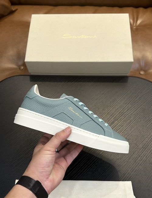 Santoni Calfskin Leather Classic Oxfords