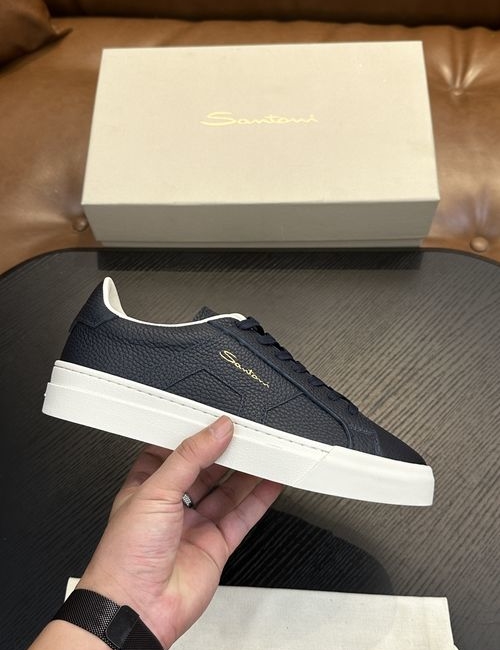 Santoni Calfskin Leather Classic Oxfords