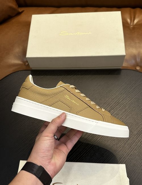 Santoni Calfskin Leather Classic Oxfords