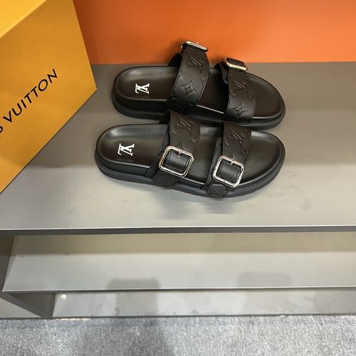 Louis Vuitton LV Classic Monogram Slides Lightweight Rubber Sole