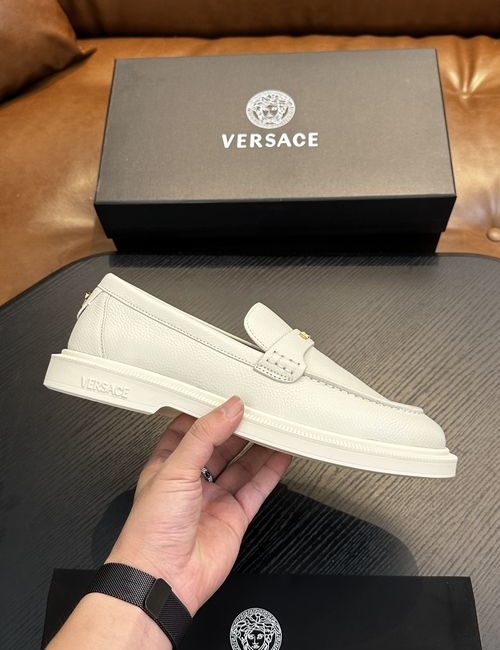 Versace Leather Casual Sneakers With Rubber Sole