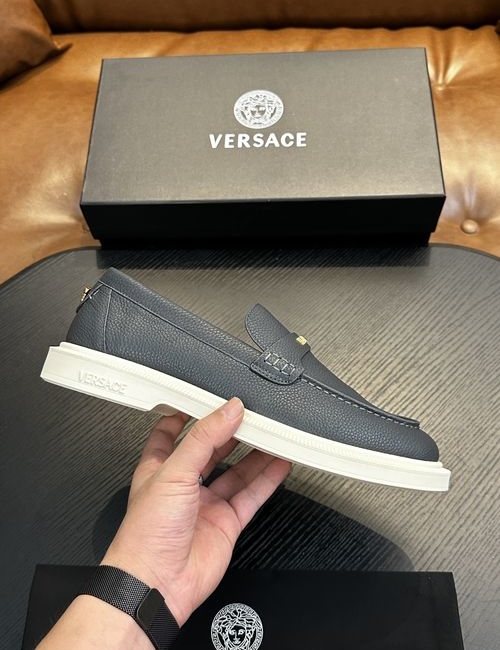 Versace Leather Casual Sneakers With Rubber Sole