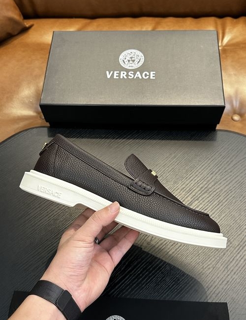 Versace Leather Casual Sneakers With Rubber Sole