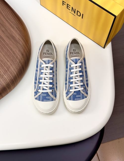 Fendi Match Lace-up Calfskin Sneakers
