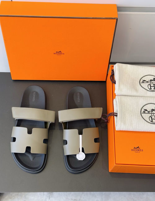 Hermes Chypre Adjustable Leather Sandals