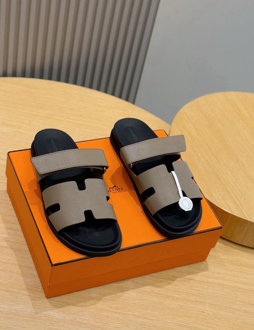 Hermes Chypre Adjustable Leather Sandals