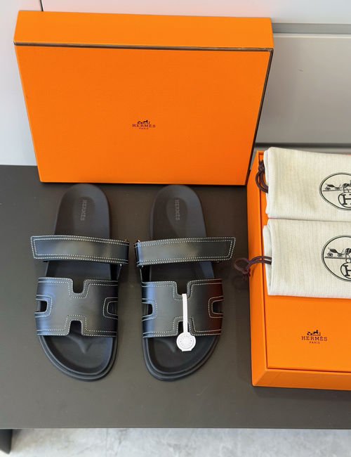 Hermes Chypre Adjustable Leather Sandals