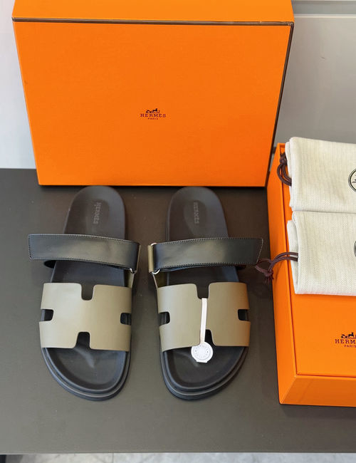 Hermes Chypre Adjustable Leather Sandals