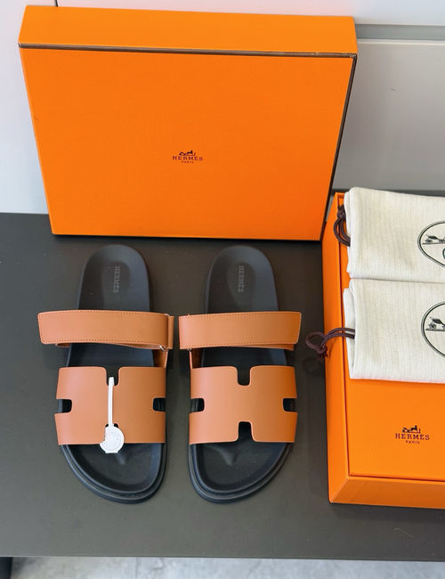 Hermes Chypre Adjustable Leather Sandals