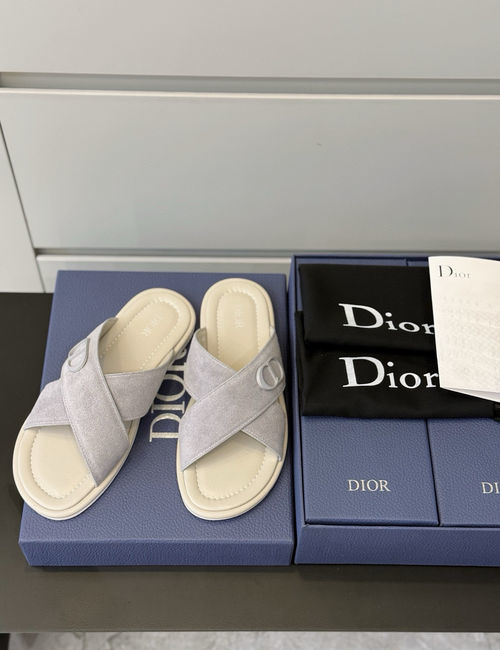Christian Dior CD Oblique Print Slides Adjustable Strap