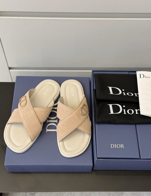 Christian Dior CD Oblique Print Slides Adjustable Strap
