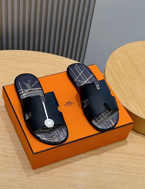 Hermes Classic Leather Sole Slides