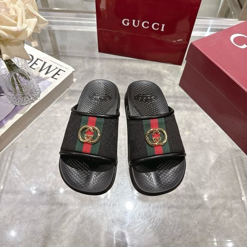 Gucci Lido Series Slip On Slides With Webbing