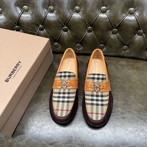 Burberry Cowhide Fabric Panel Metal Accent Shoes