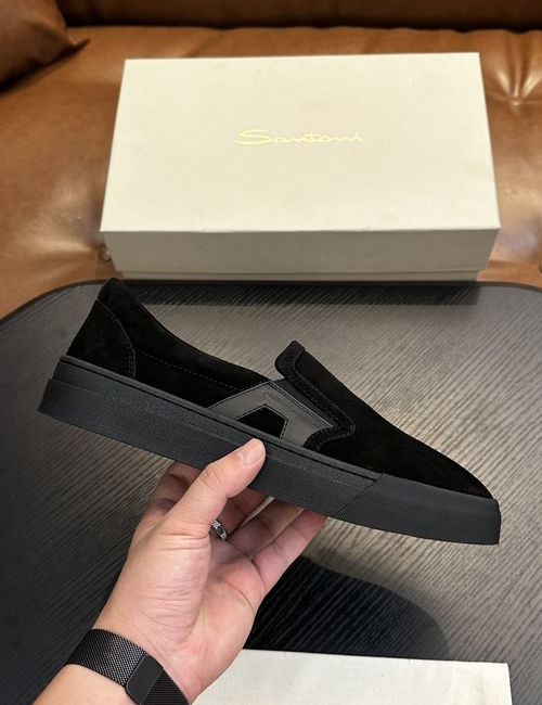 Santoni Calfskin Leather Classic Oxfords