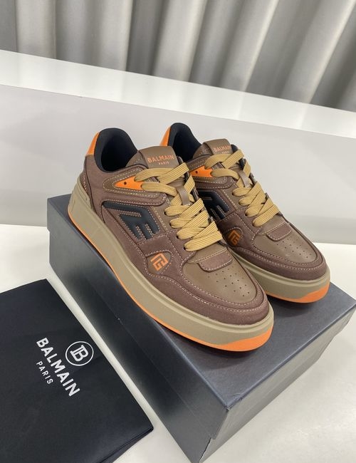 Balmain Color Block Sneakers With Platform Sole
