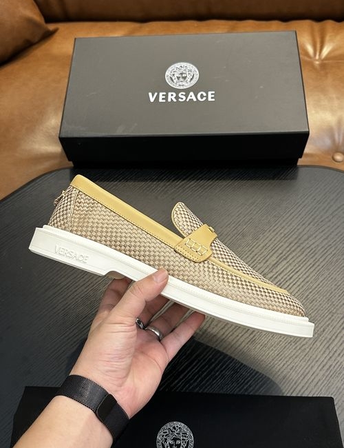 Versace Leather Casual Sneakers With Rubber Sole