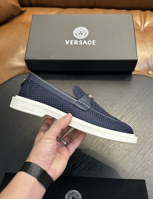 Versace Leather Casual Sneakers With Rubber Sole