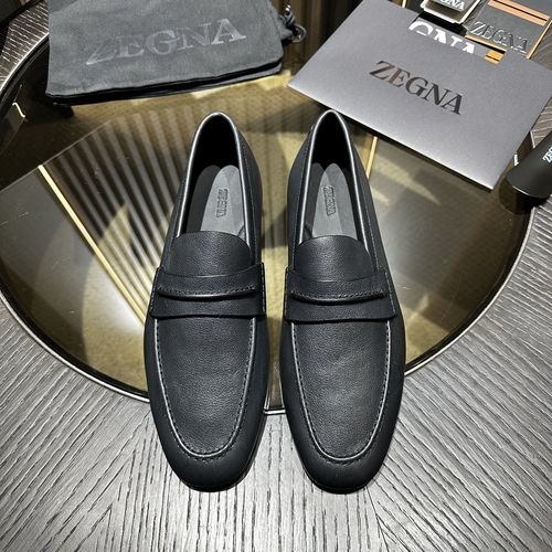 Zegna Mocassin Loafers Grained Nubuck Leather Sole
