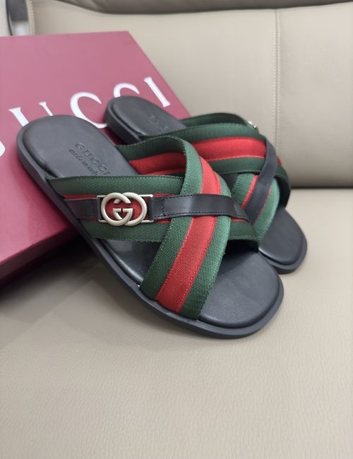 Gucci Cross Strap Sandals With Double G Hardware