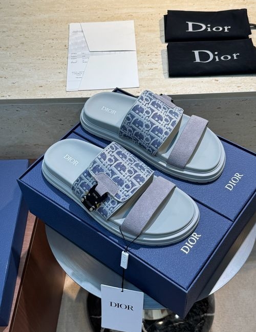 Christian Dior CD Aqua Sandals With CD Diamond Pattern