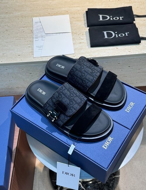 Christian Dior CD Aqua Sandals With CD Diamond Pattern
