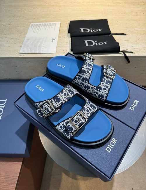 Christian Dior CD Aqua Sandals With CD Diamond Pattern