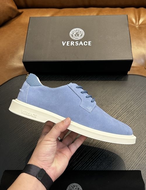 Versace Leather Casual Sneakers With Rubber Sole