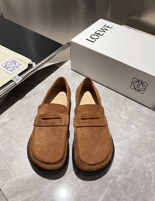 Loewe Leather Loafers With Durable Sole