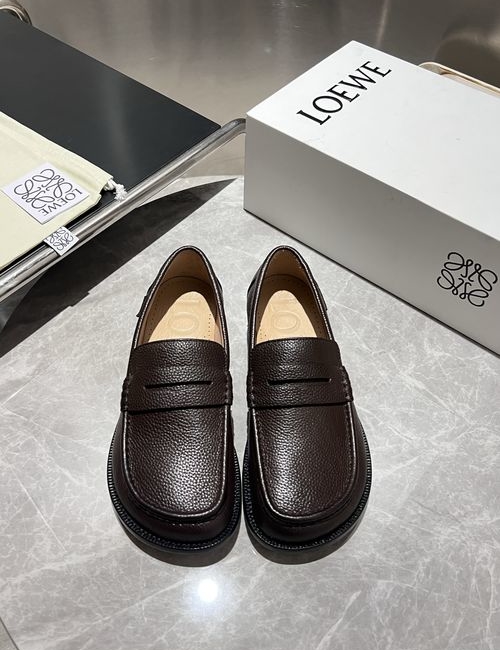 Loewe Leather Loafers With Durable Sole