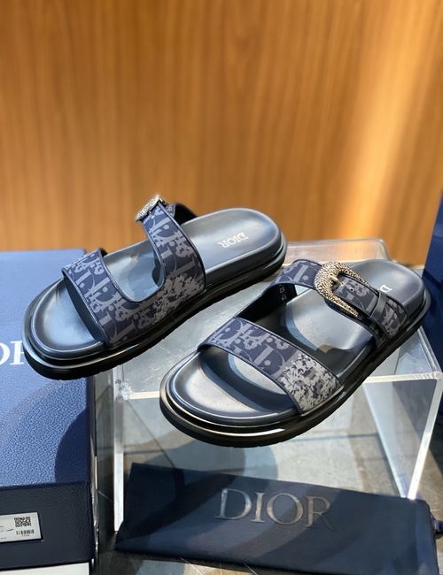 Christian Dior CD Kapok Pattern Beaded Diamond Slides