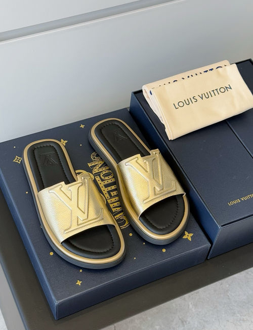 Louis Vuitton LV Waterfront Monogram Canvas Waterproof Slides