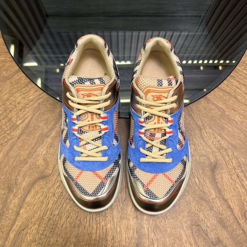 Burberry Neptune Check Knit Sneakers With Rubber Sole