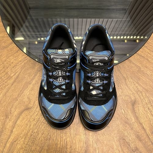 Burberry Neptune Check Knit Sneakers With Rubber Sole