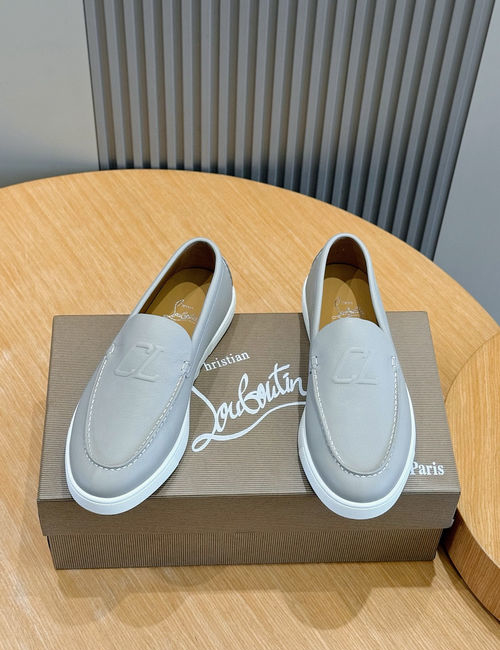 Christian Louboutin Leather Loafers With Red Lining