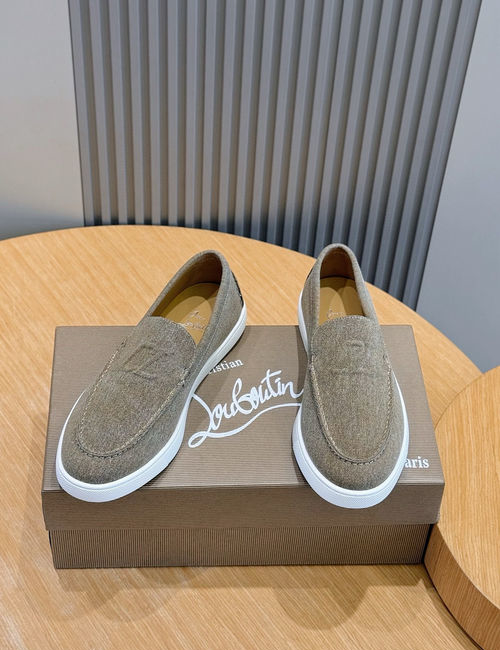 Christian Louboutin Leather Loafers With Red Lining